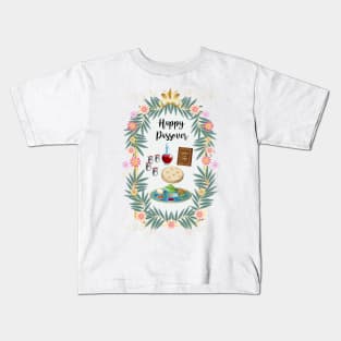 Happy Passover Festival Traditional Symbols Pesach Seder Decoration Kids T-Shirt